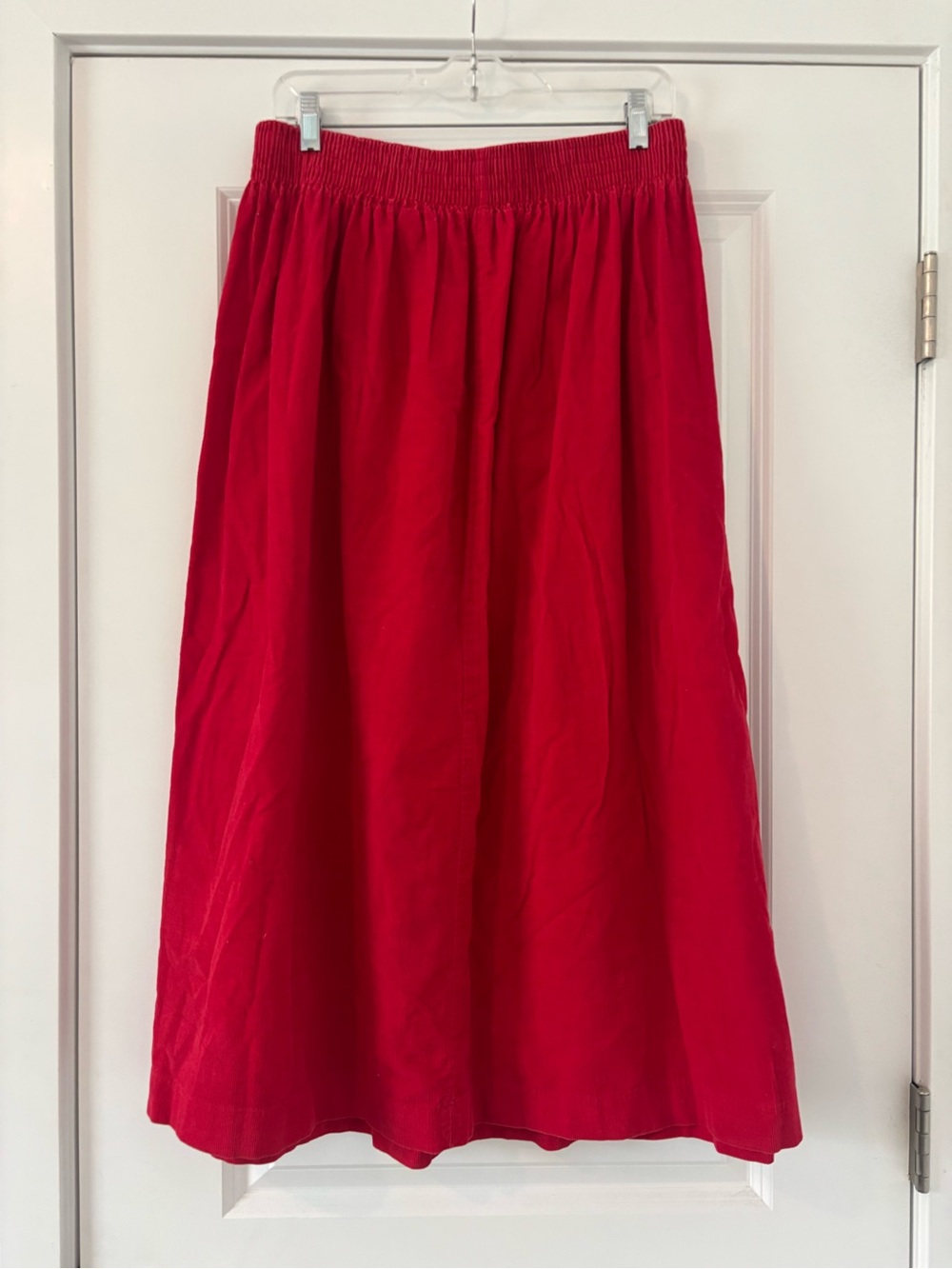 Vintage Talbots Red A-line Pleated Corduroy Skirt - Picture 2 of 7